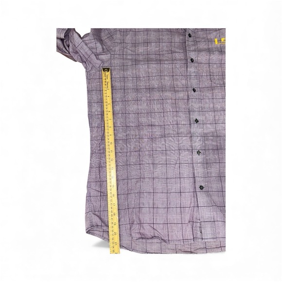 Cutter & Buck LSU Tigers Button Down Performance Shirt Men's Plaid Golf XXL - Picture 3 of 8